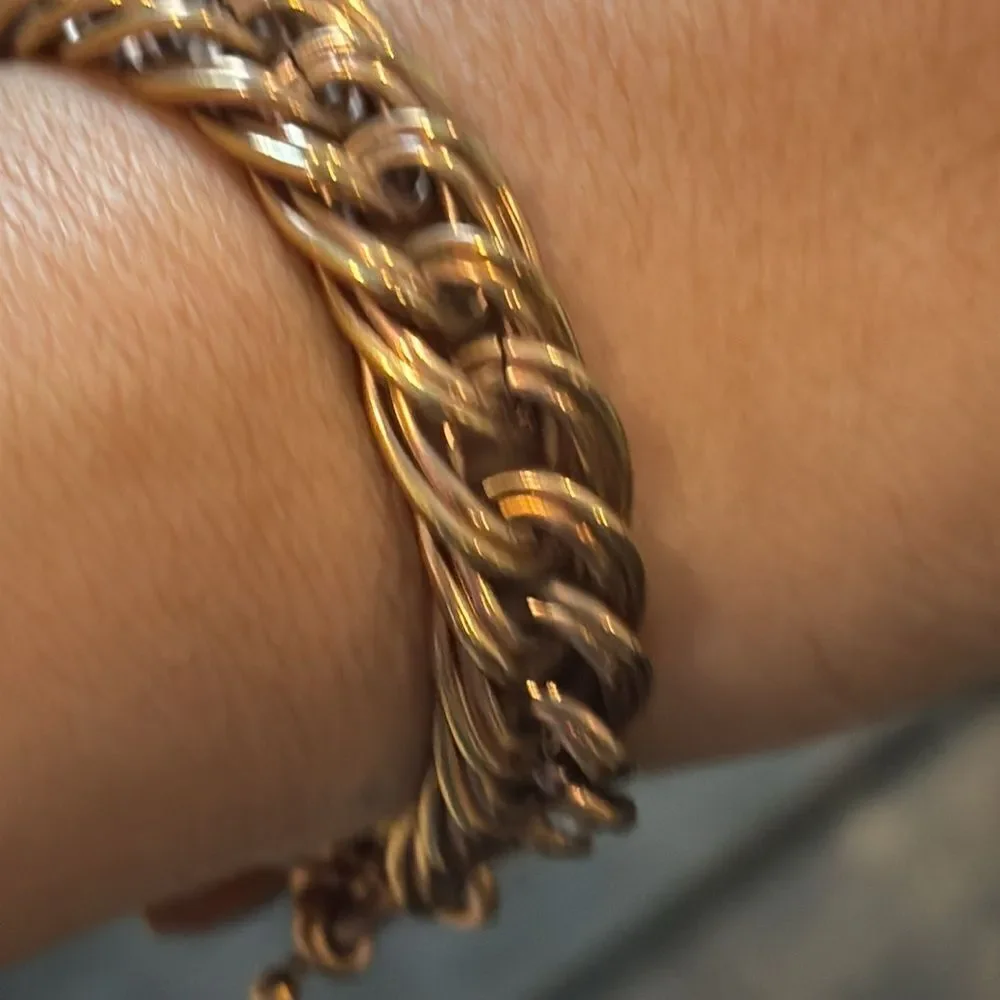Signed CR NYC Link Gold Tone Bracelet Vintage​​​